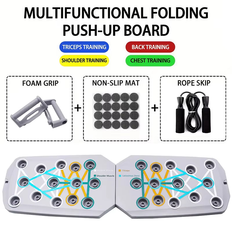 Ultimate Portable Push-Up Board Set - Versatile Fitness Equipment for Chest, Arms, and Back Training